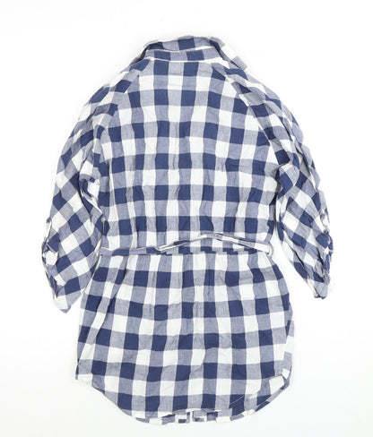 Ethel Austin Girls Blue Check Button-Up Shirt 10-11 Years