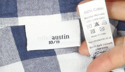 Ethel Austin Girls Blue Check Button-Up Shirt 10-11 Years