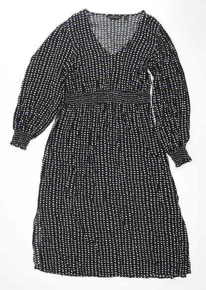 Dorothy Perkins Women's Black Polka Dot Dress Size 14