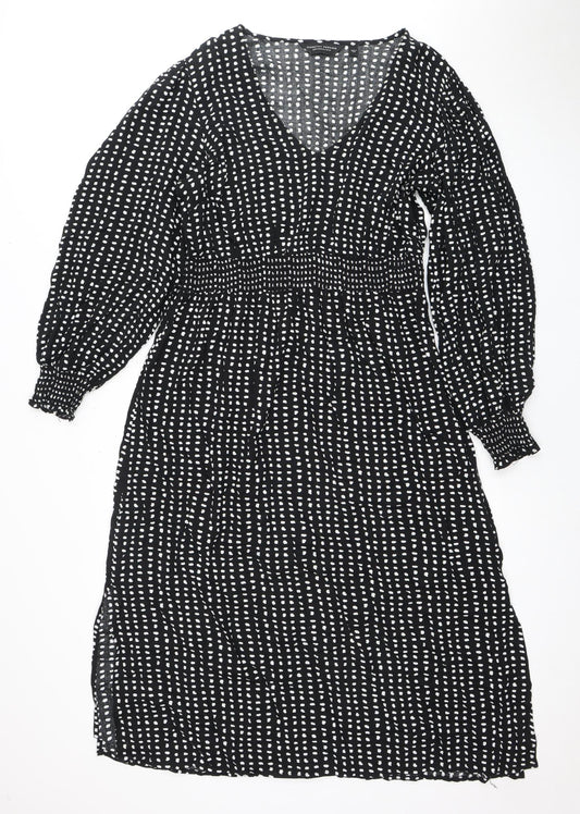 Dorothy Perkins Women's Black Polka Dot Dress Size 14