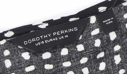 Dorothy Perkins Women's Black Polka Dot Dress Size 14