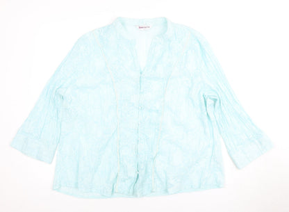 Womens UK Size 16 Bonmarche Blue Basic Blouse