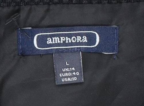 Amphora Women's Black Knee Length Pencil Skirt L