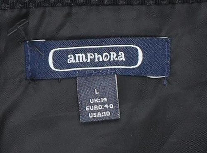 Amphora Women's Black Knee Length Pencil Skirt L