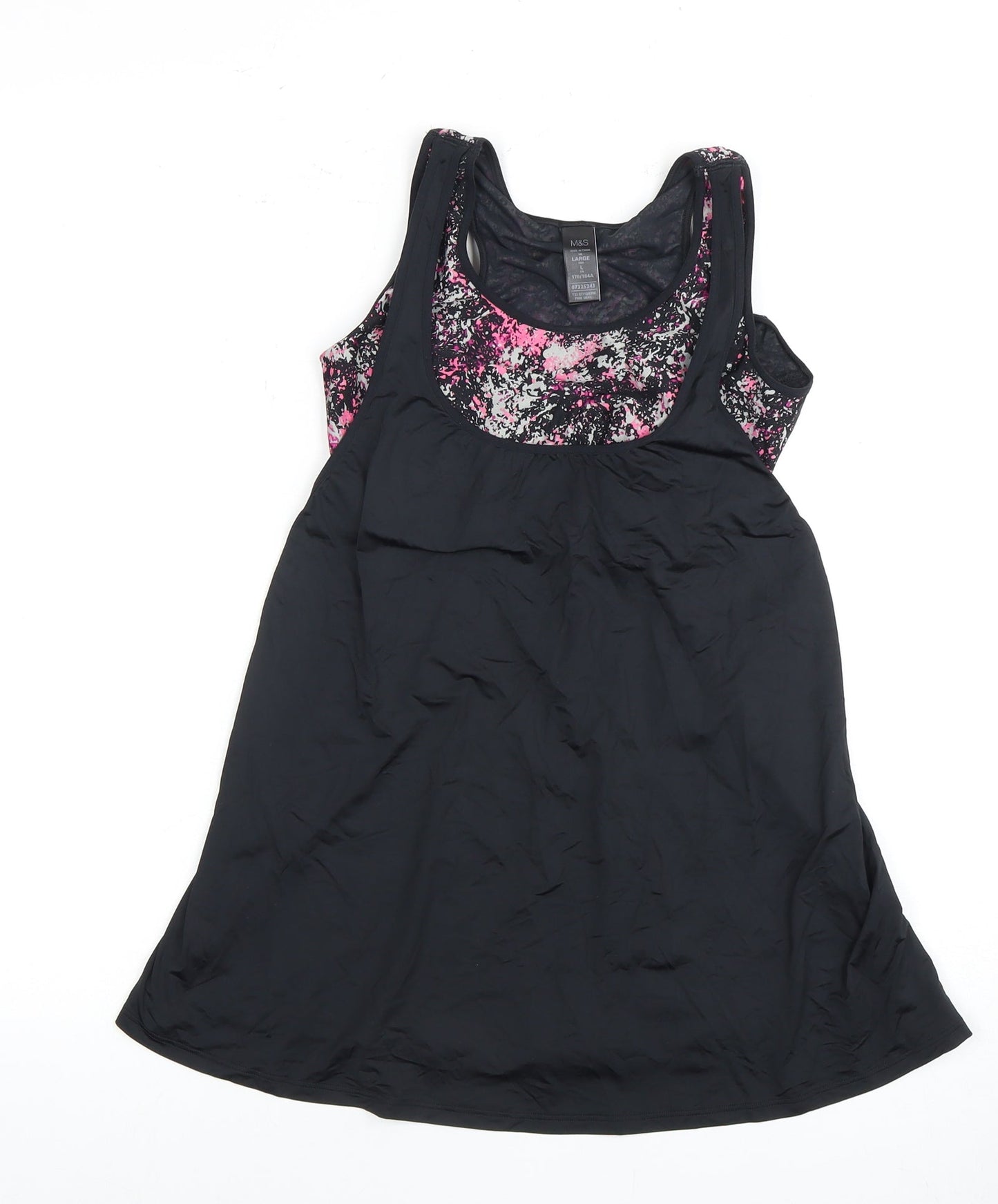 Marks and Spencer Women's Black Pink Tank Top L