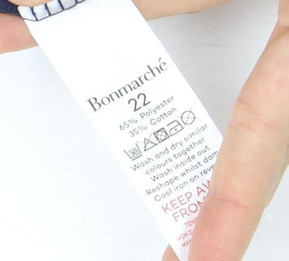 Bonmarche Women's Blue 3/4 Sleeve Floral Top Size 16