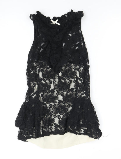 Womens UK Size 12 NEXT Black Tunic Blouse