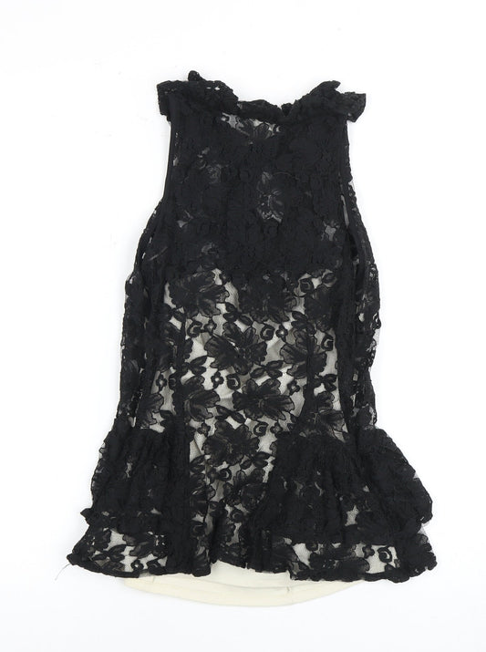 Womens UK Size 12 NEXT Black Tunic Blouse
