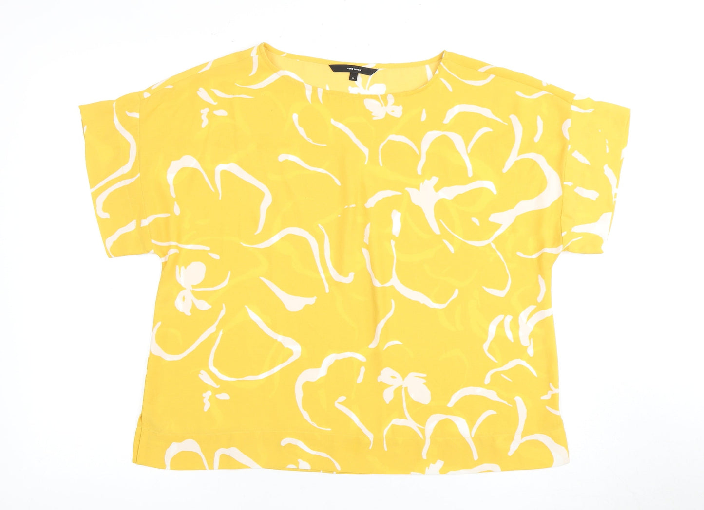 Womens UK Size M VERO MODA Yellow Basic Blouse