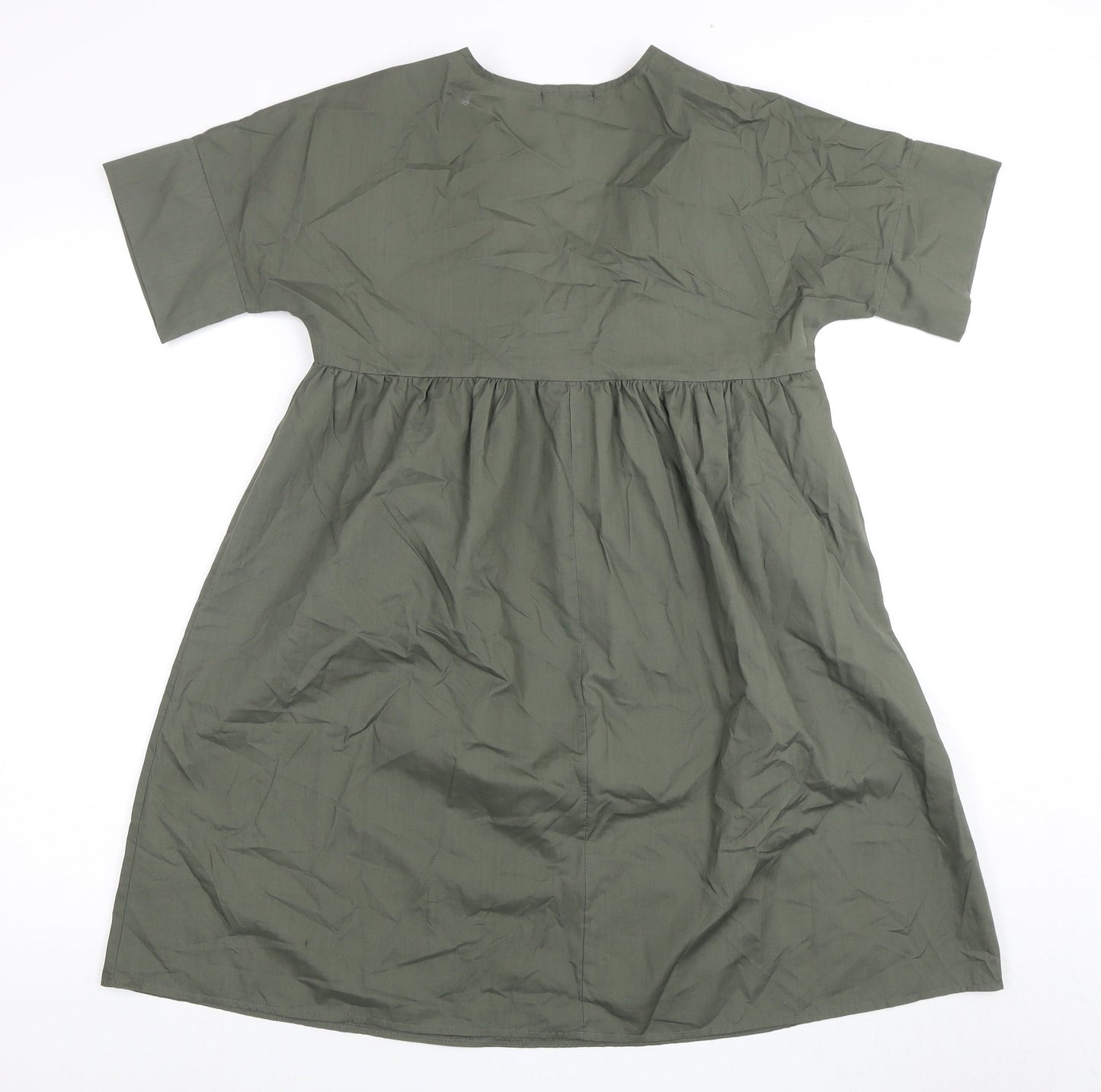 Boohoo Women's Green V-Neck Shift Dress Size 6