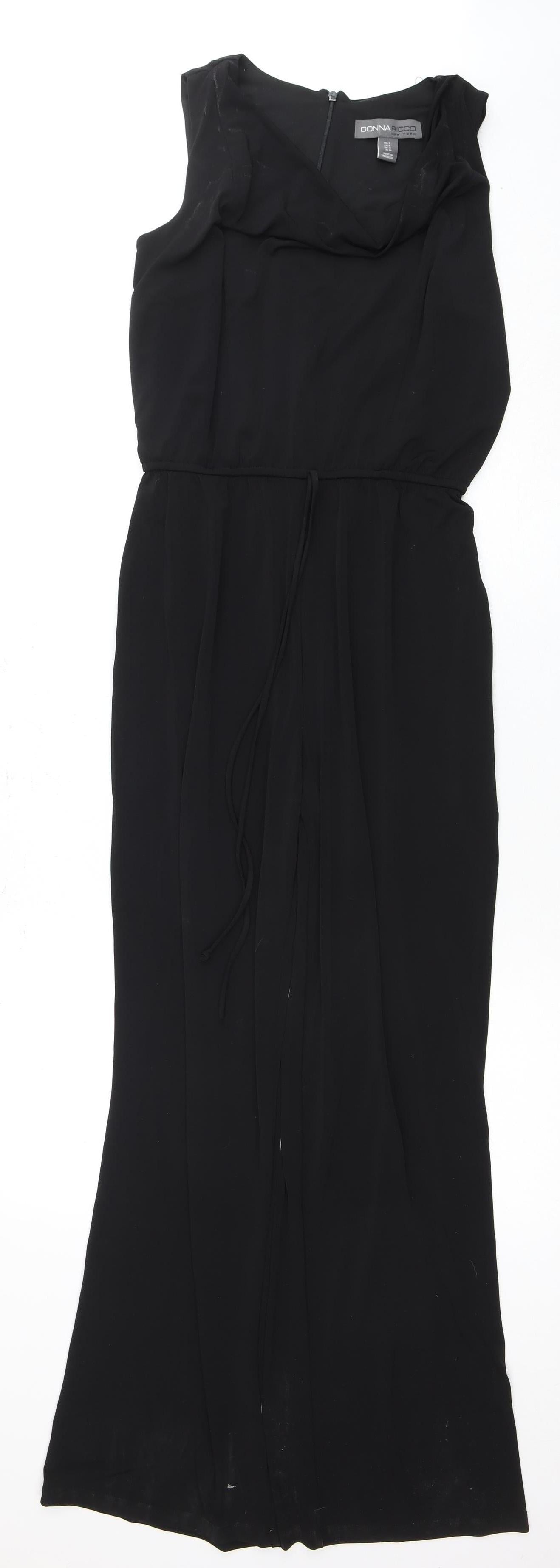 Donna Ricco Women's Black Sleeveless Jumpsuit Size 12
