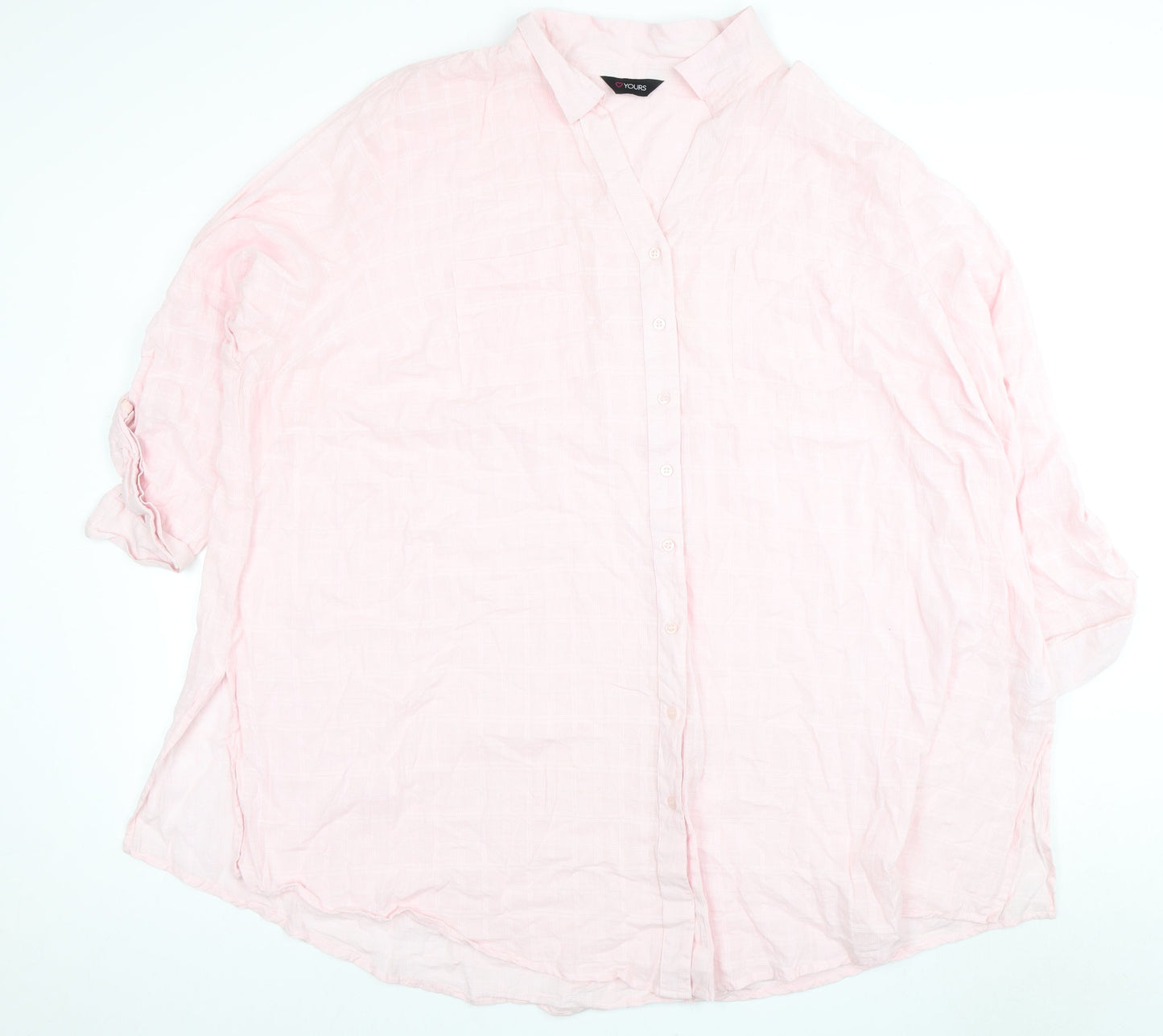 Womens UK Size 32 Yours Pink Basic Button-Up