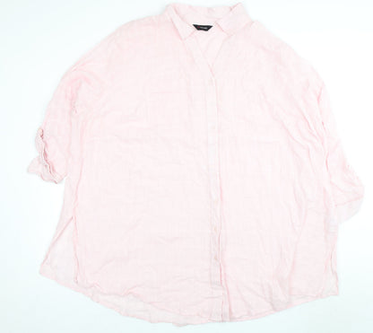 Womens UK Size 32 Yours Pink Basic Button-Up