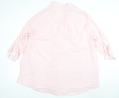 Womens UK Size 32 Yours Pink Basic Button-Up