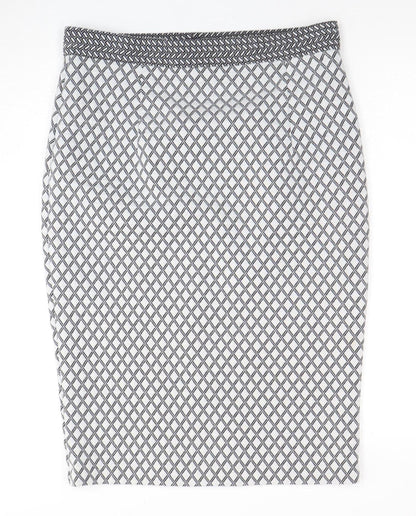 Marks and Spencer Women's Black Geometric Pencil Skirt - Size 14