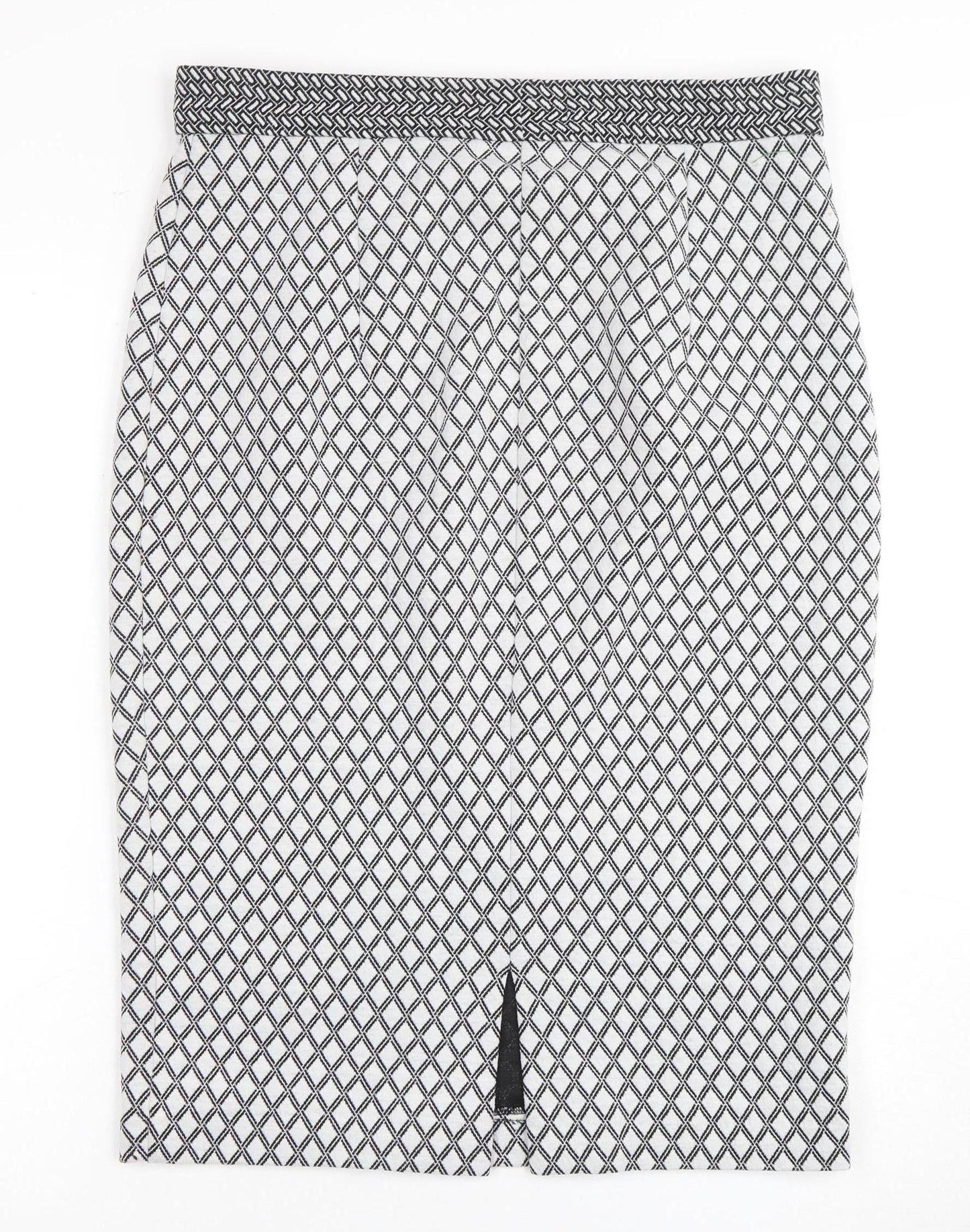 Marks and Spencer Women's Black Geometric Pencil Skirt - Size 14