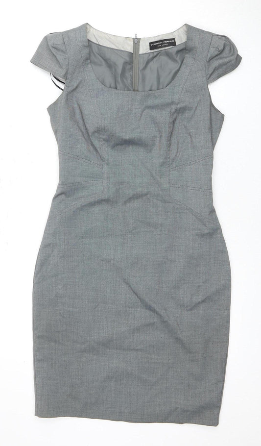 Dorothy Perkins Women Grey Sheath Dress Size 10 Business