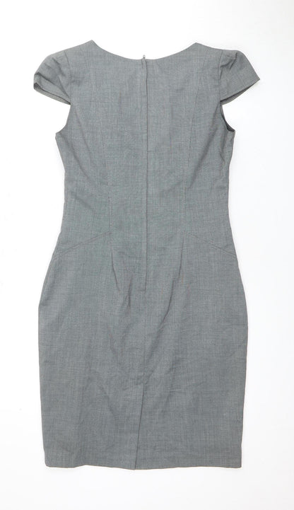 Dorothy Perkins Women Grey Sheath Dress Size 10 Business