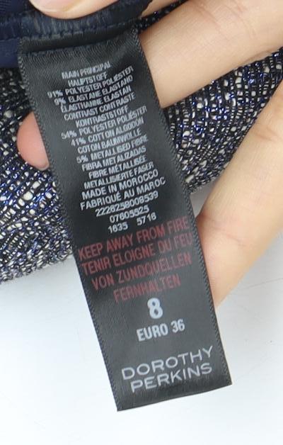 Dorothy Perkins Women's Blue Sheath Dress Size 8