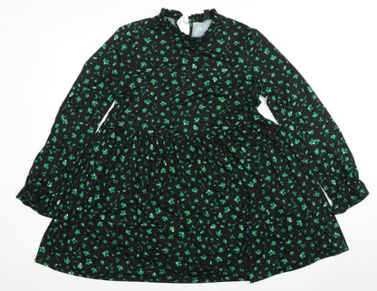 New Look Women's Black Floral Long Sleeve Dress Size 10