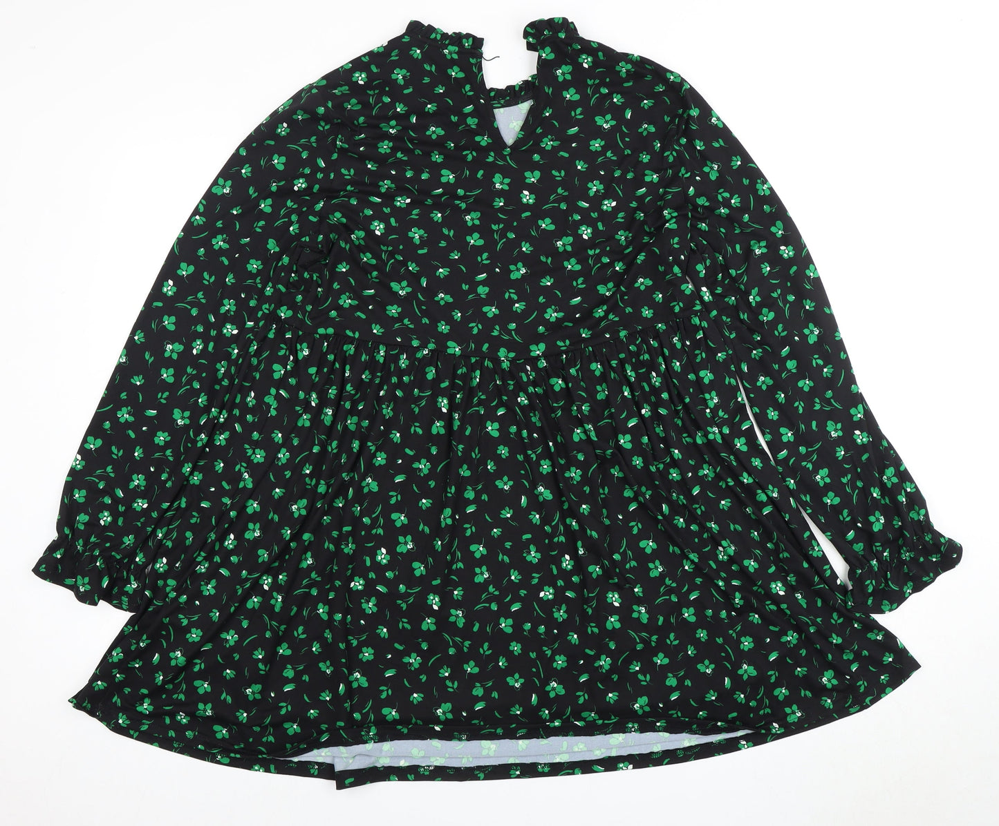 New Look Women's Black Floral Long Sleeve Dress Size 10
