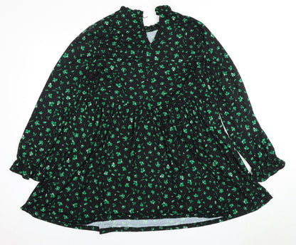 New Look Women's Black Floral Long Sleeve Dress Size 10