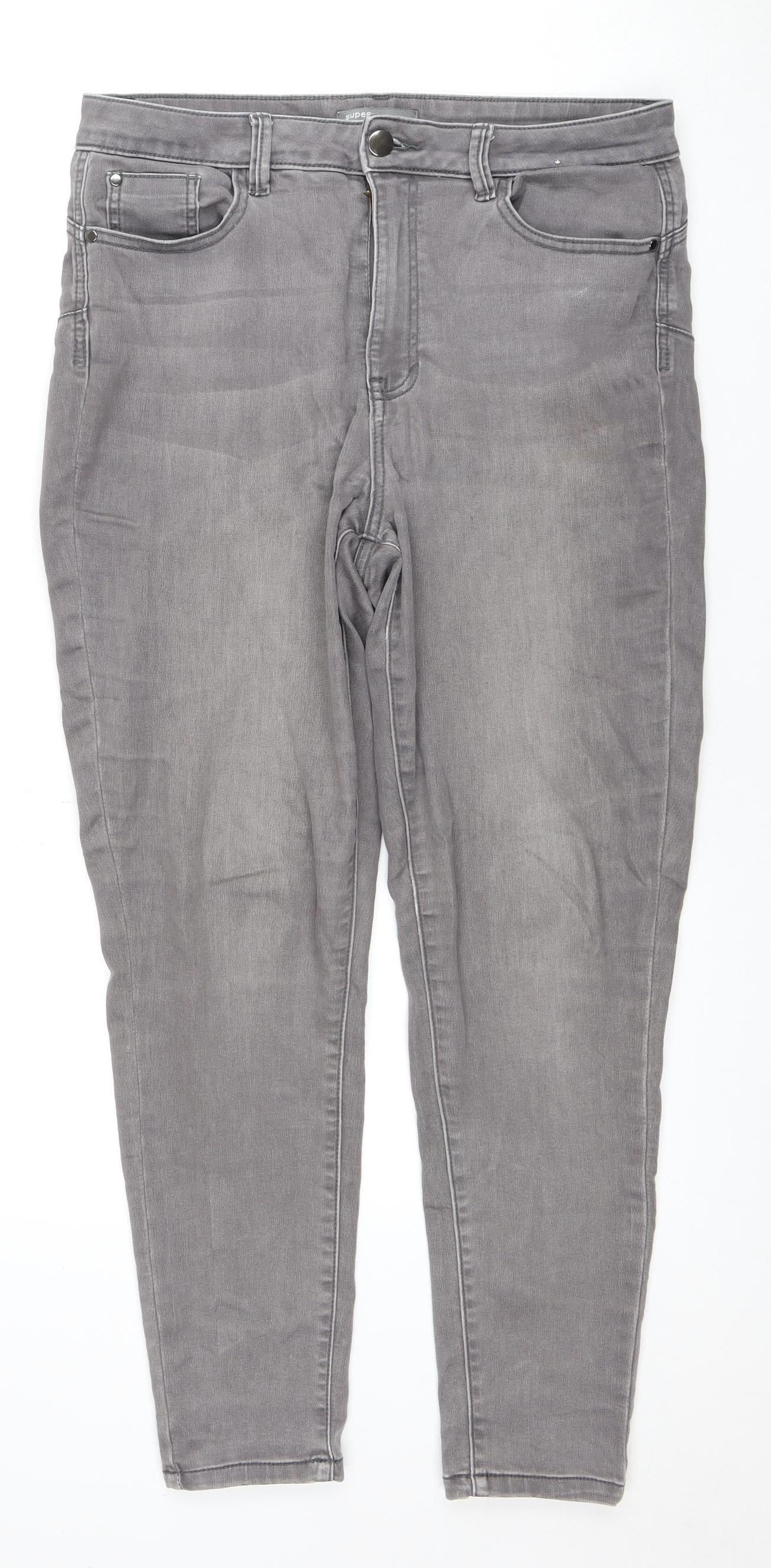 Womens UK Size 14 Slim Unknown Slim Fit Skinny Grey Jeans