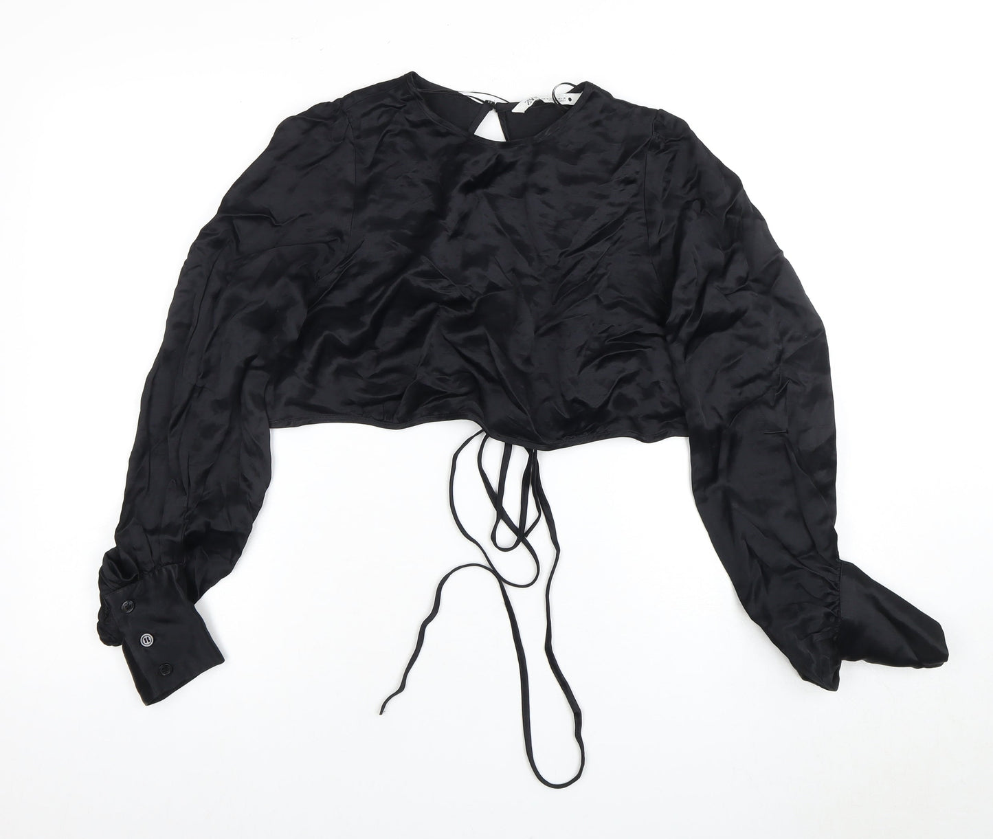 Womens UK Size UK 10 Zara Black Cropped Blouse
