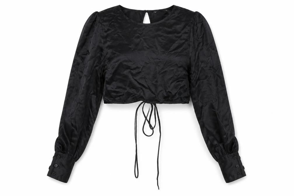 Womens UK Size UK 10 Zara Black Cropped Blouse
