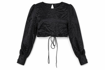 Womens UK Size UK 10 Zara Black Cropped Blouse