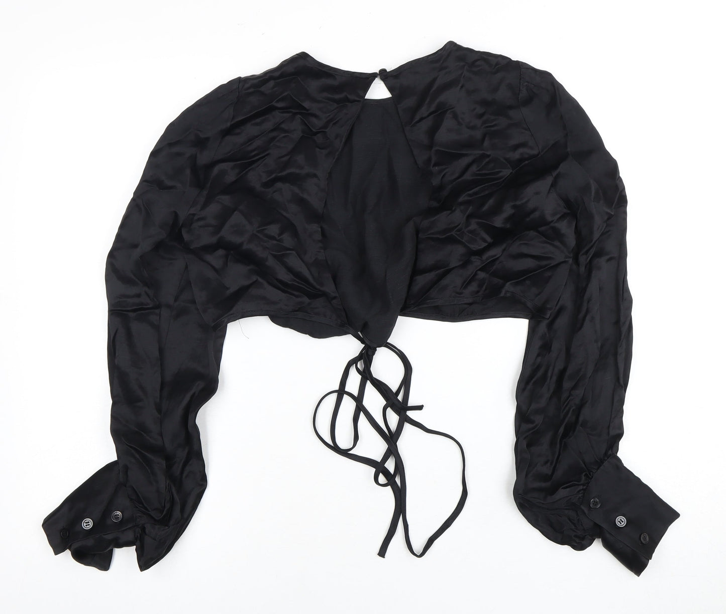 Womens UK Size UK 10 Zara Black Cropped Blouse