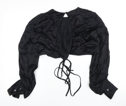 Womens UK Size UK 10 Zara Black Cropped Blouse