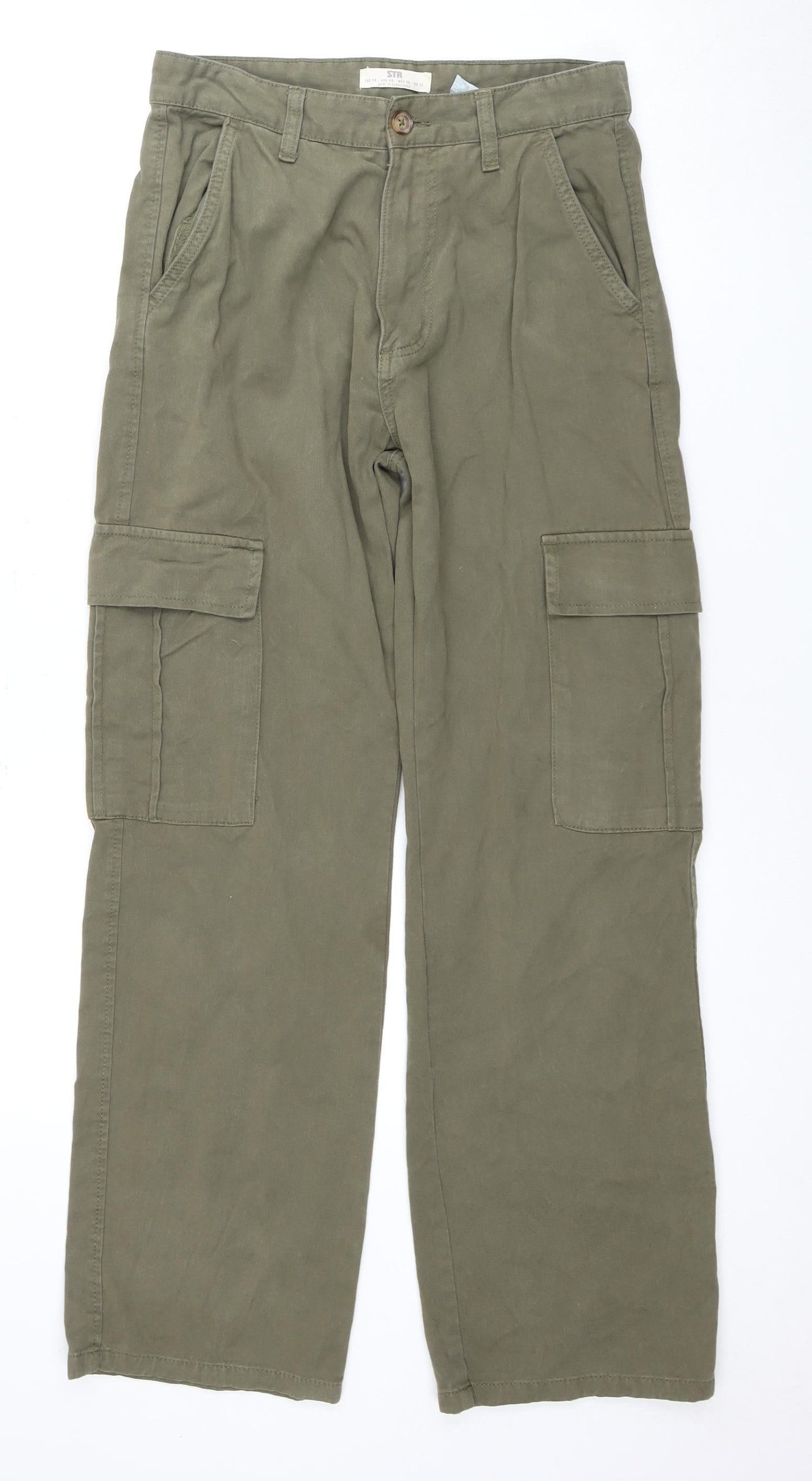 Womens UK Size 12 STR Regular Fit Straight Green Jeans