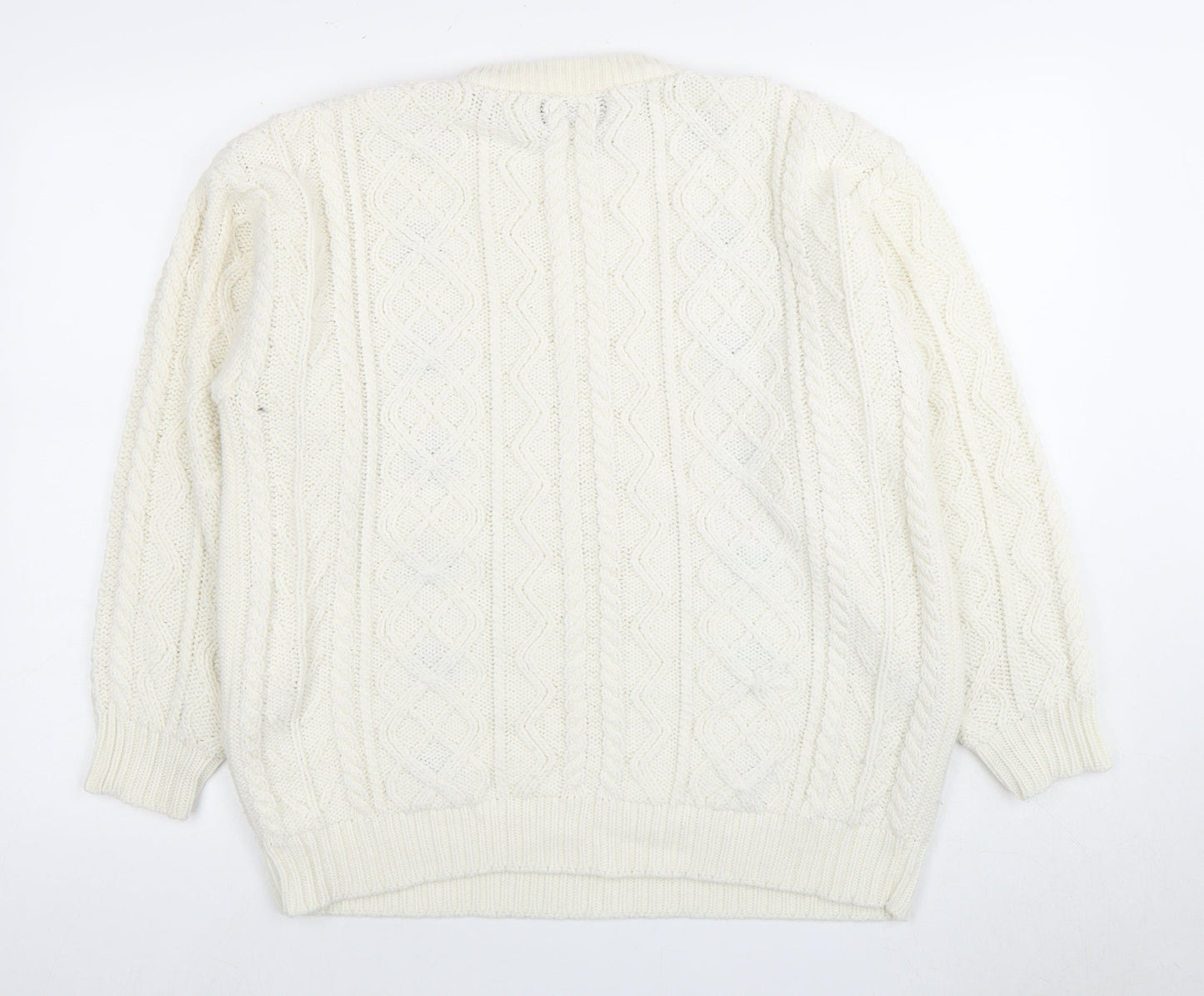Avant Garde Women’s Ivory Pullover Jumper, Acrylic Knit