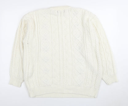Avant Garde Women’s Ivory Pullover Jumper, Acrylic Knit