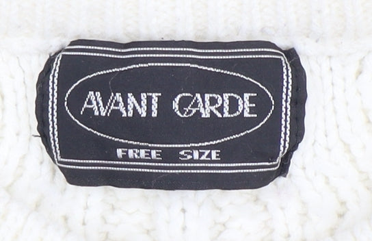 Avant Garde Women’s Ivory Pullover Jumper, Acrylic Knit