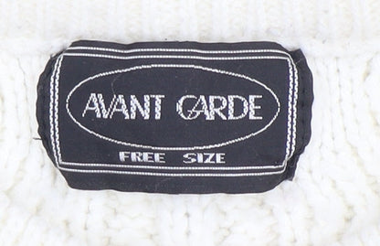 Avant Garde Women’s Ivory Pullover Jumper, Acrylic Knit