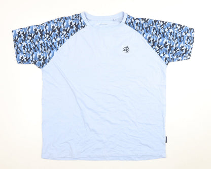 BadRhino Men's Blue XL Camouflage Sleeve T-Shirt