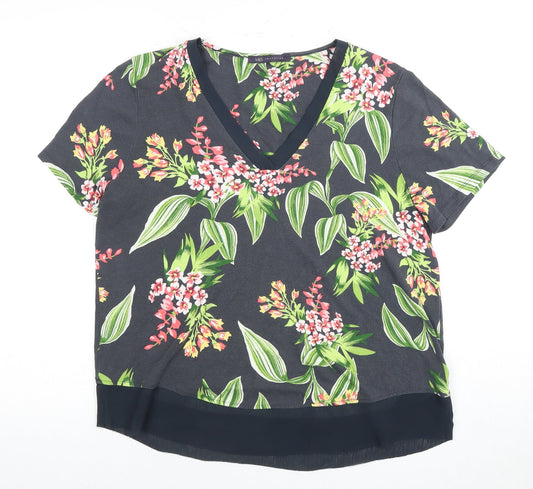 Womens UK Size 14 Marks and Spencer Multicoloured Basic Blouse