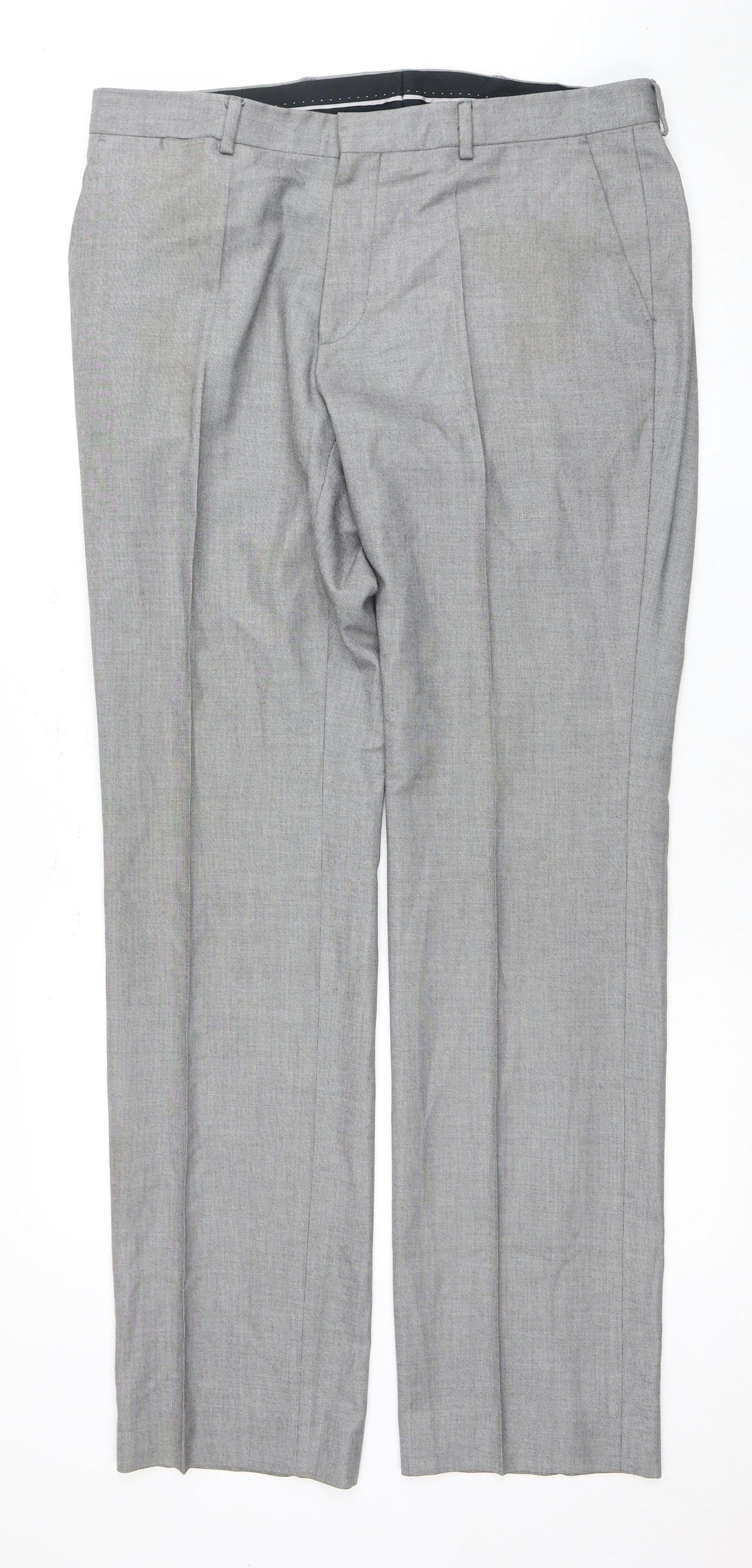 White Label Men's Grey Trousers - Size L, 36” Waist