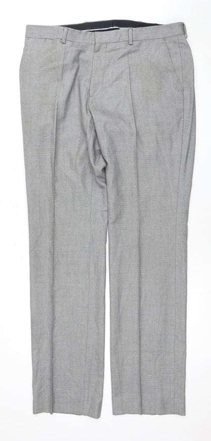 White Label Men's Grey Trousers - Size L, 36” Waist