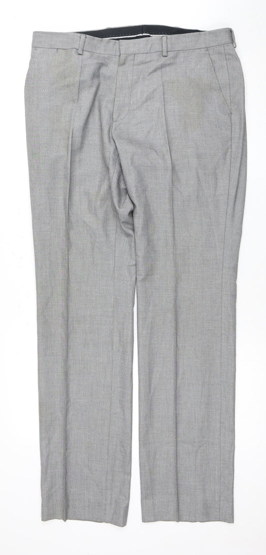 White Label Men's Grey Trousers - Size L, 36” Waist