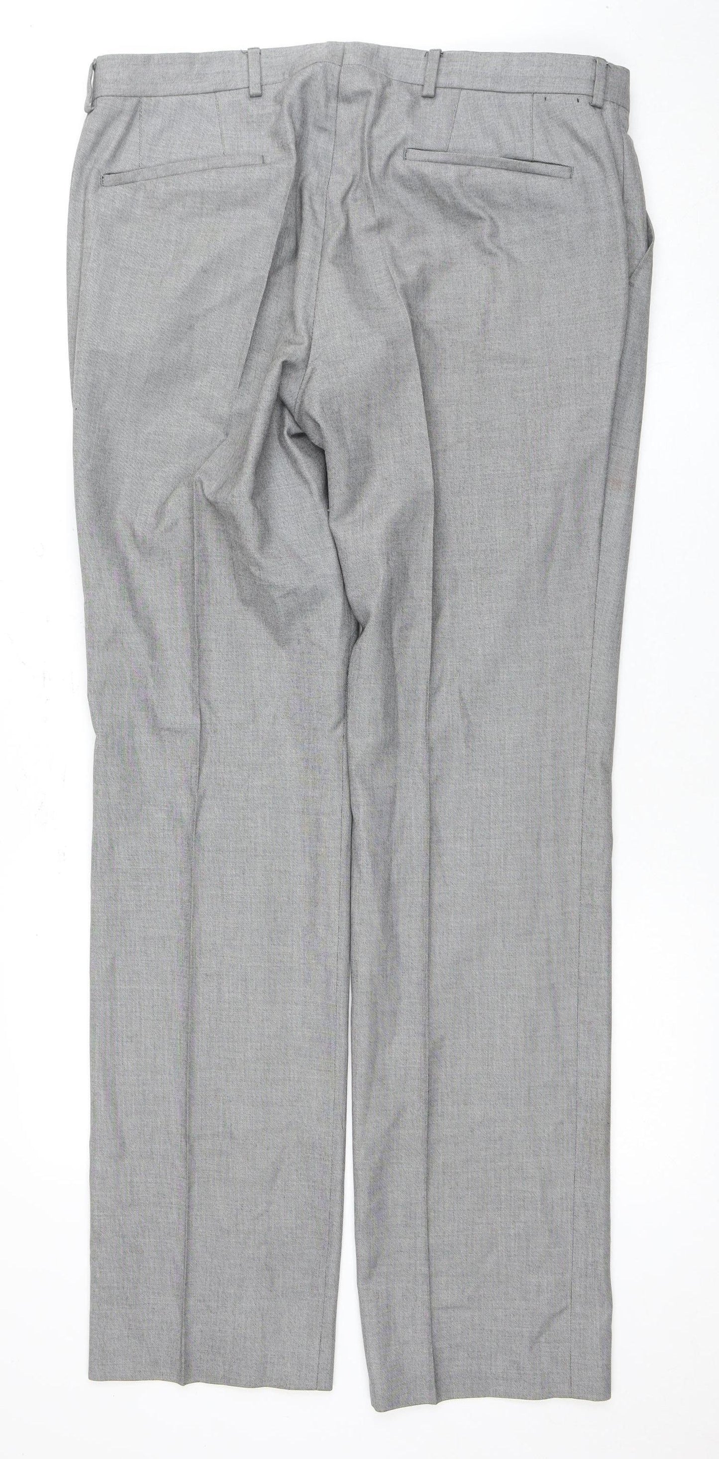 White Label Men's Grey Trousers - Size L, 36” Waist