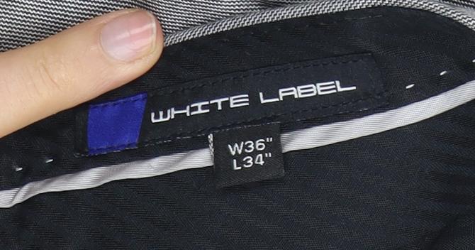 White Label Men's Grey Trousers - Size L, 36” Waist