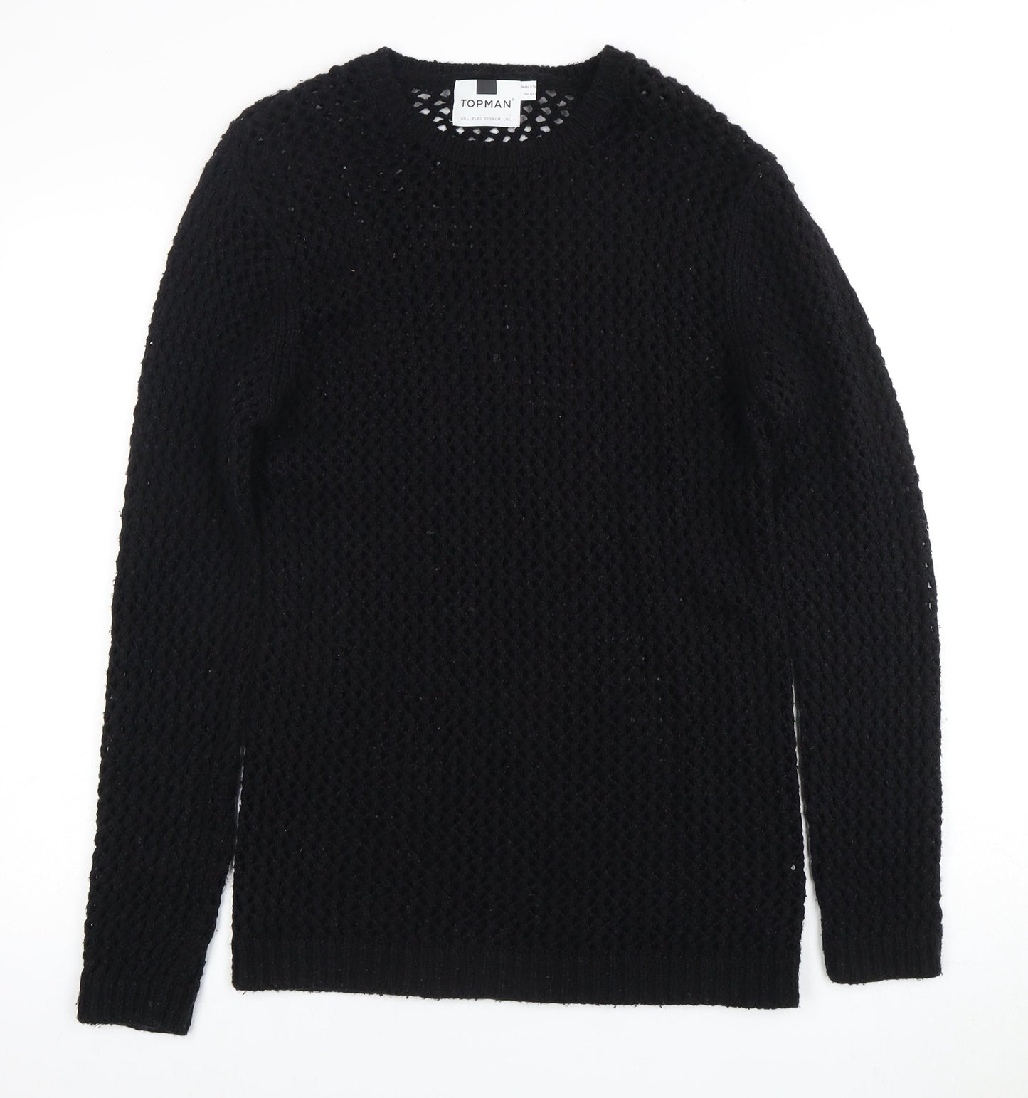 Topman Men's Black Pullover Jumper Size L