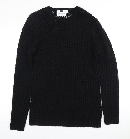 Topman Men's Black Pullover Jumper Size L