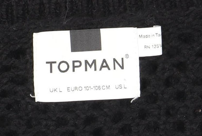 Topman Men's Black Pullover Jumper Size L