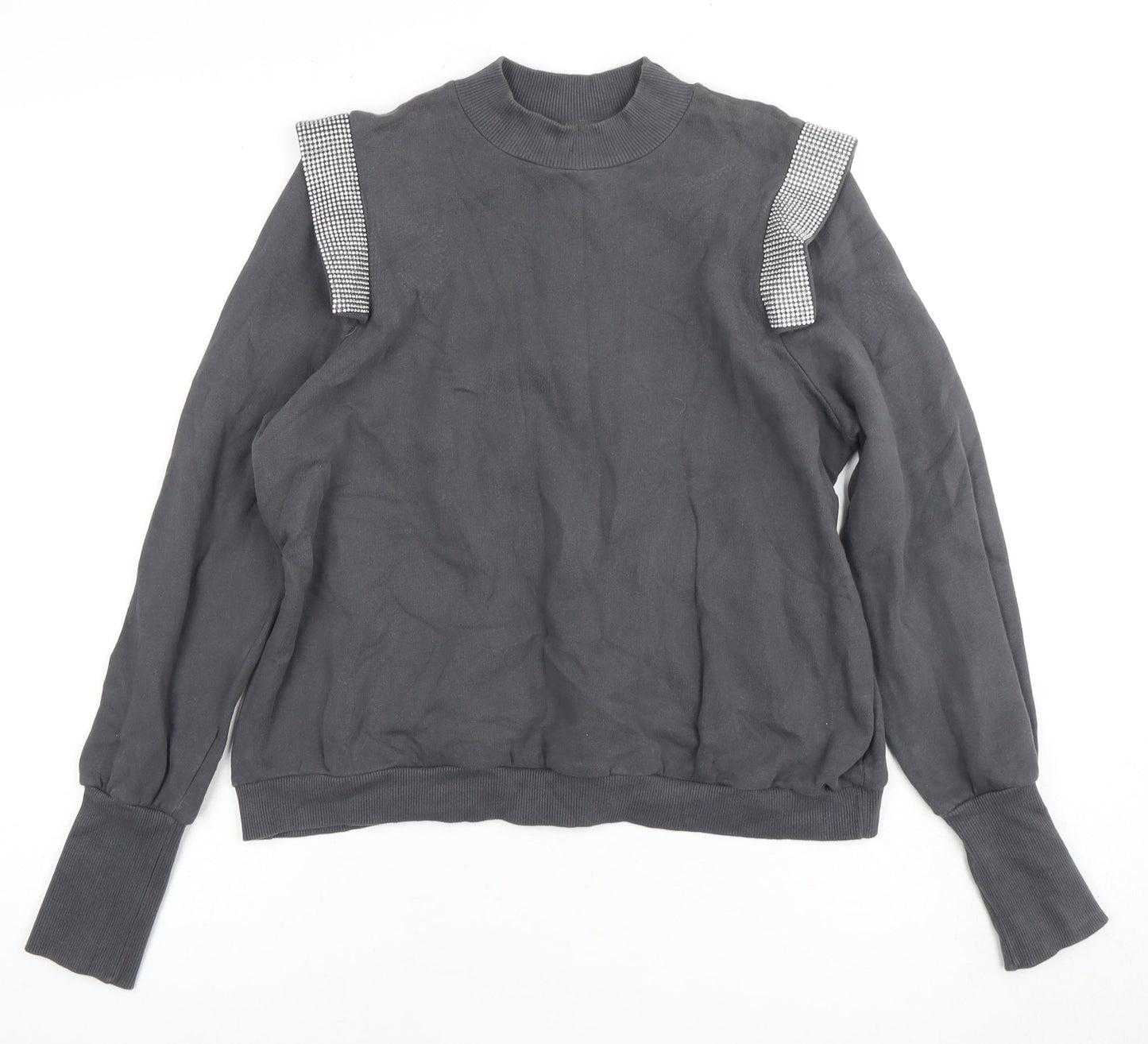 River Island Women's Black Pullover Sweatshirt M