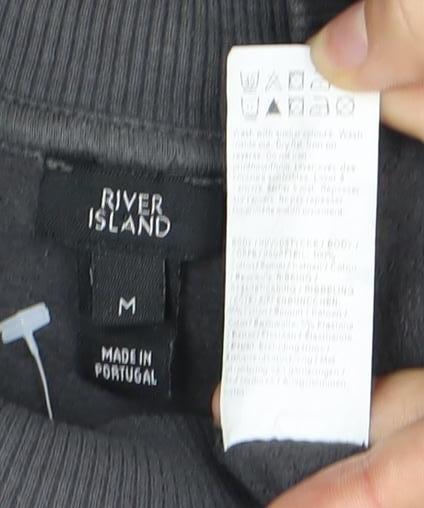 River Island Women's Black Pullover Sweatshirt M