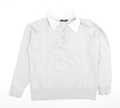 Womens UK Size 16 Marks and Spencer Grey Henley Jumper